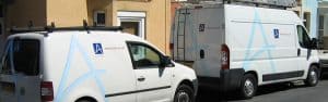 asrs vans outside property undergoing structural repairs